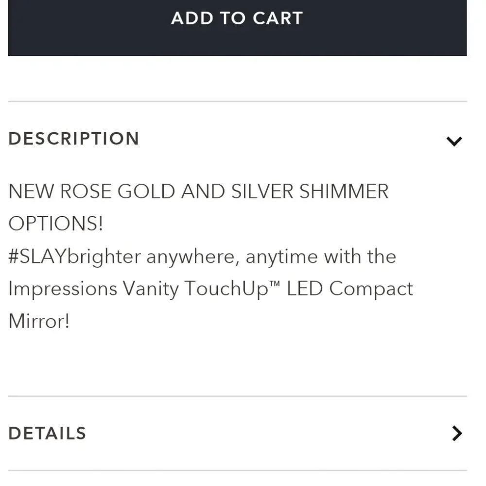 Impressions TouchUp Dimmable LED Compact Mirror- Black